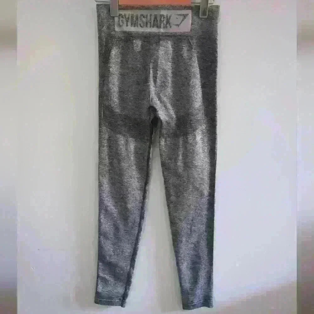 GYMSHARK  | Women's Charcoal/Dusty Pink Flex High Waisted Leggings - Picture 4 of 5